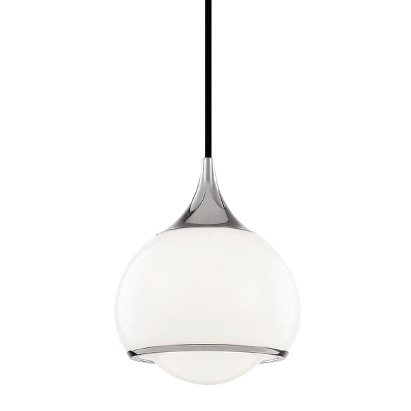 Noraine 7" One Light Pendant, Polished Nickel