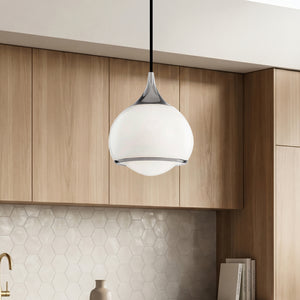 Noraine 7" One Light Pendant, Polished Nickel