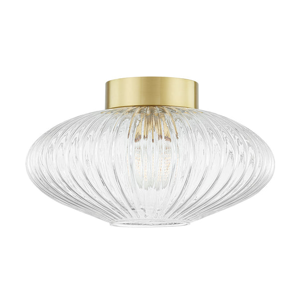 Lyael 16" One Light Flush Mount, Aged Brass