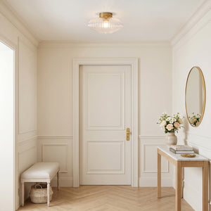 Lyael 16" One Light Flush Mount, Aged Brass