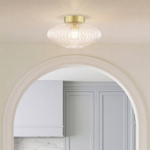 Lyael 16" One Light Flush Mount, Aged Brass