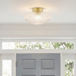 Lyael 16" One Light Flush Mount, Aged Brass