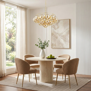 Mirox 22" Six Light Chandelier, Aged Brass