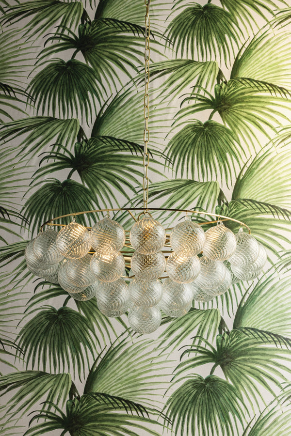 Thalaine 31" Nine Lights Chandelier, Aged Brass