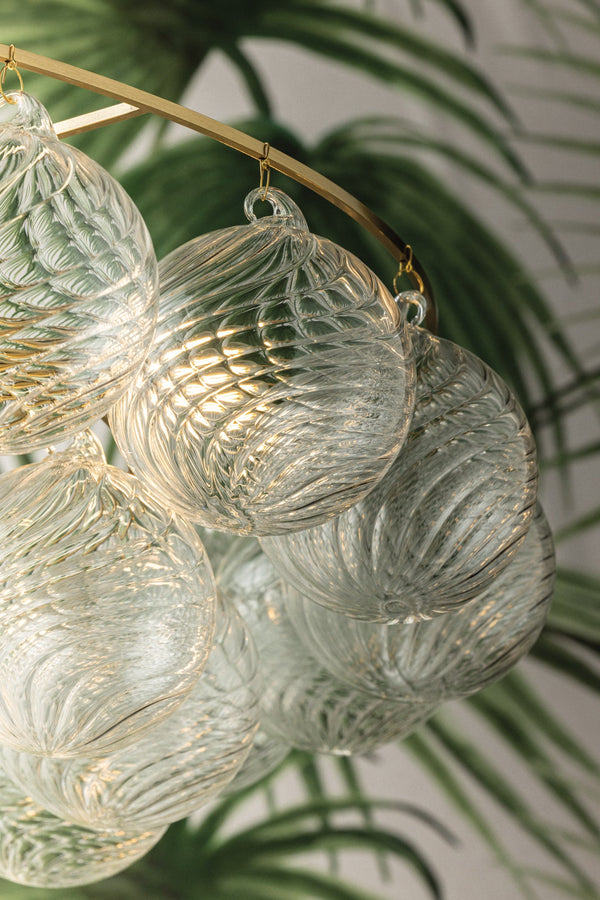 Thalaine 31" Nine Lights Chandelier, Aged Brass