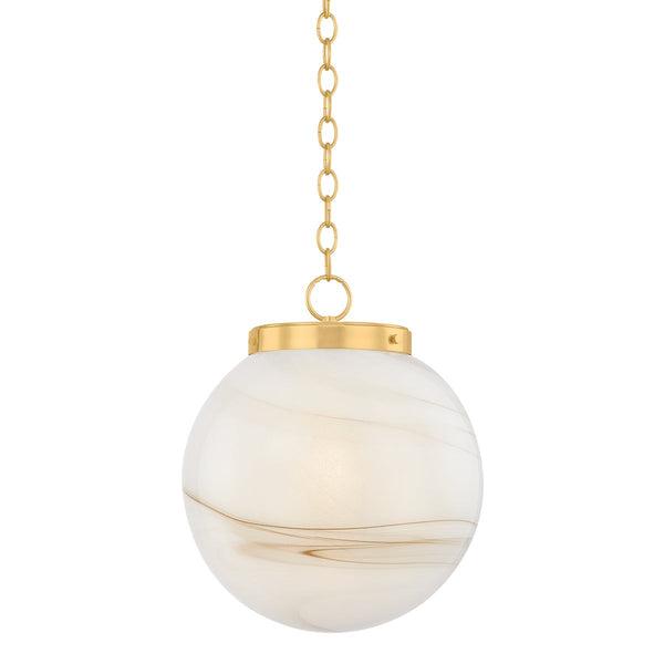 Avenorae 16" One Light Pendant, Aged Brass