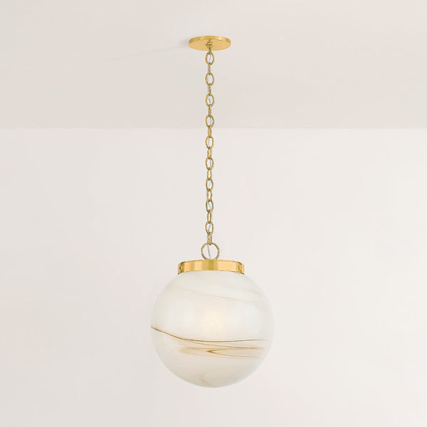Avenorae 16" One Light Pendant, Aged Brass