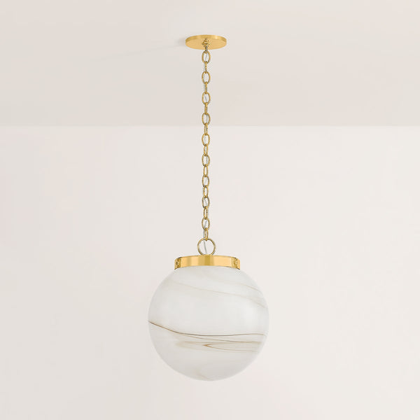 Avenorae 16" One Light Pendant, Aged Brass