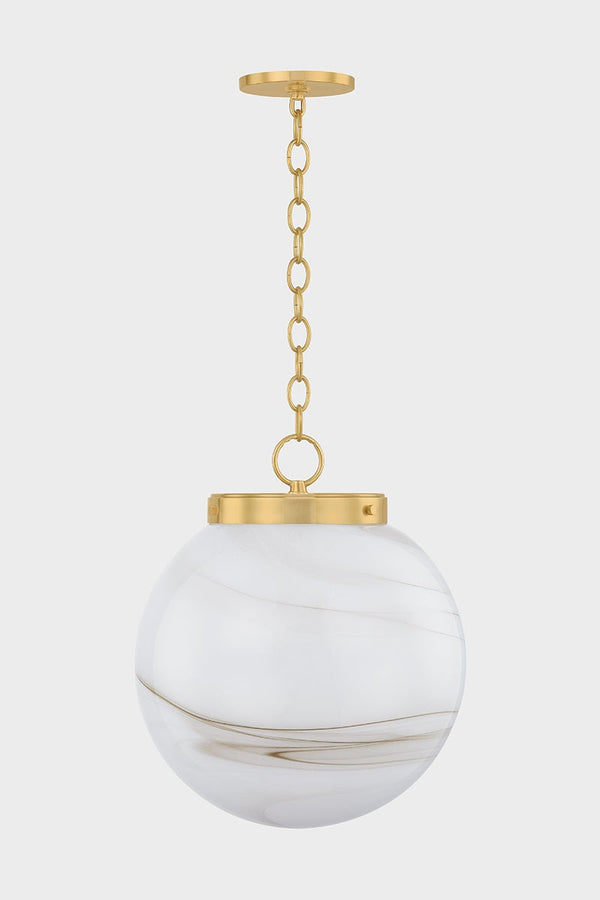 Avenorae 16" One Light Pendant, Aged Brass