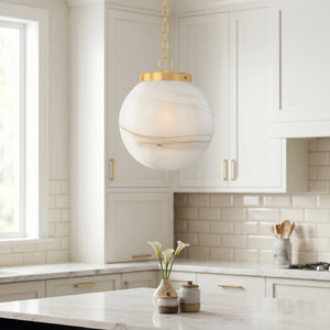 Avenorae 16" One Light Pendant, Aged Brass