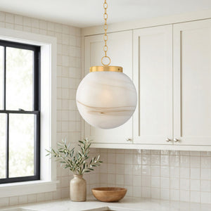 Avenorae 16" One Light Pendant, Aged Brass