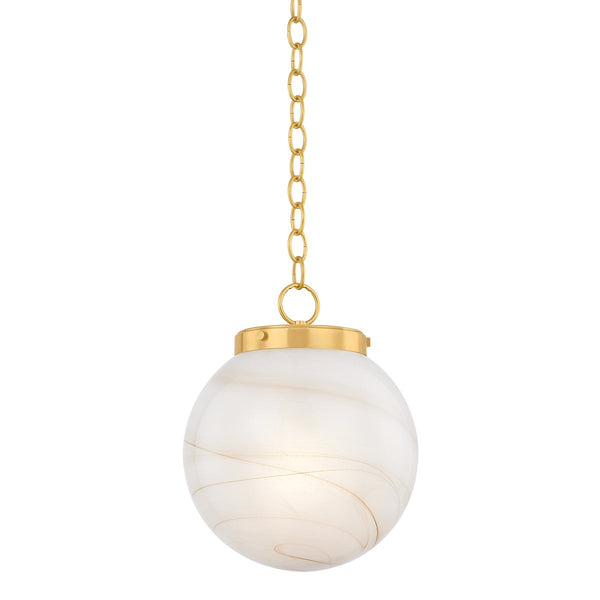 Avenorae 12" One Light Pendant, Aged Brass