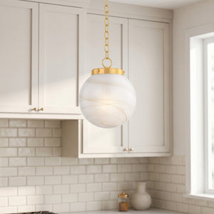 Avenorae 12" One Light Pendant, Aged Brass