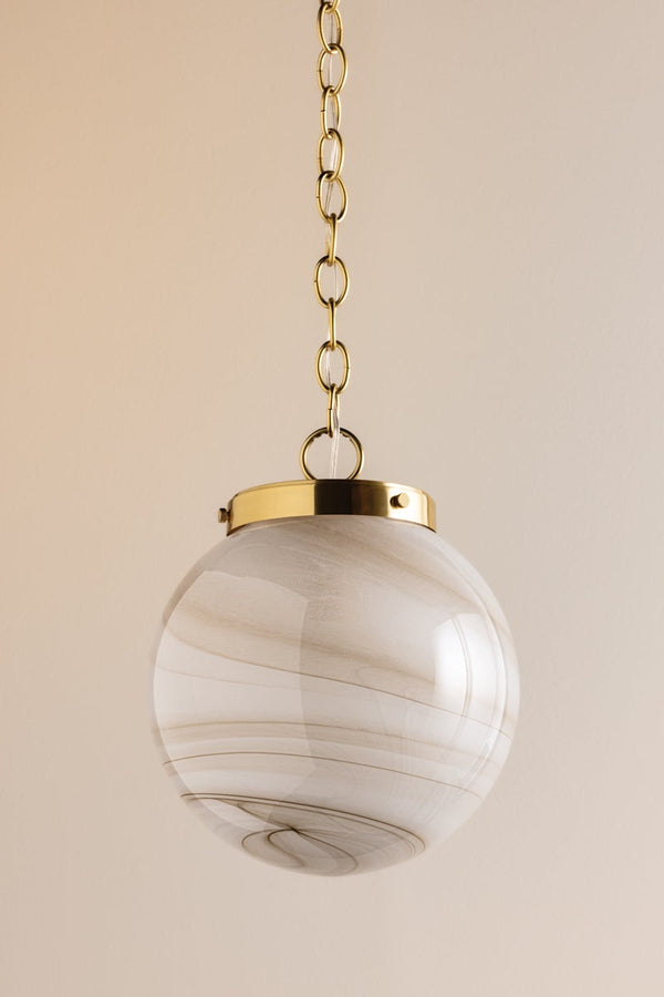 Avenorae 12" One Light Pendant, Aged Brass