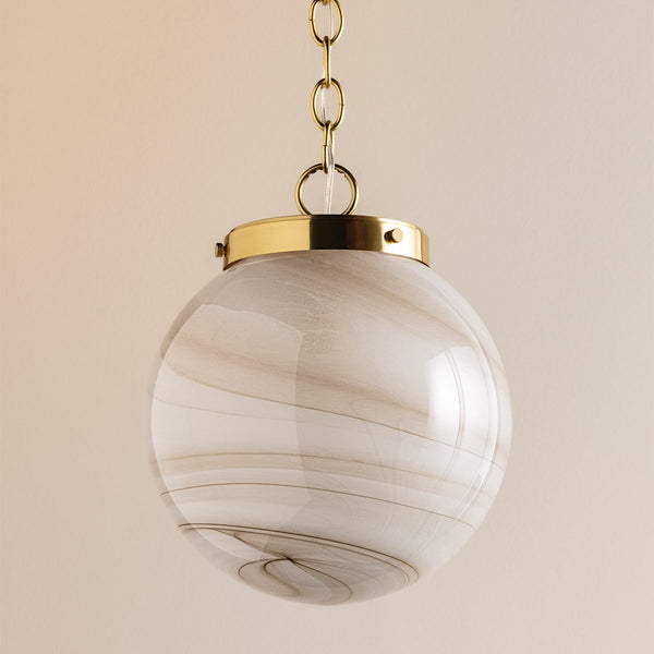Avenorae 12" One Light Pendant, Aged Brass
