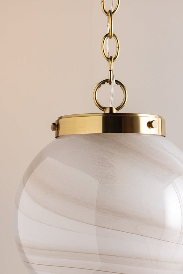 Avenorae 12" One Light Pendant, Aged Brass