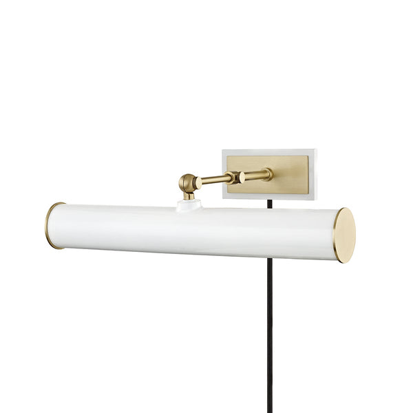 Thalan 16" Two Lights Plug-in Picture Light, Aged Brass / Soft Off White