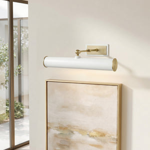 Thalan 16" Two Lights Plug-in Picture Light, Aged Brass / Soft Off White