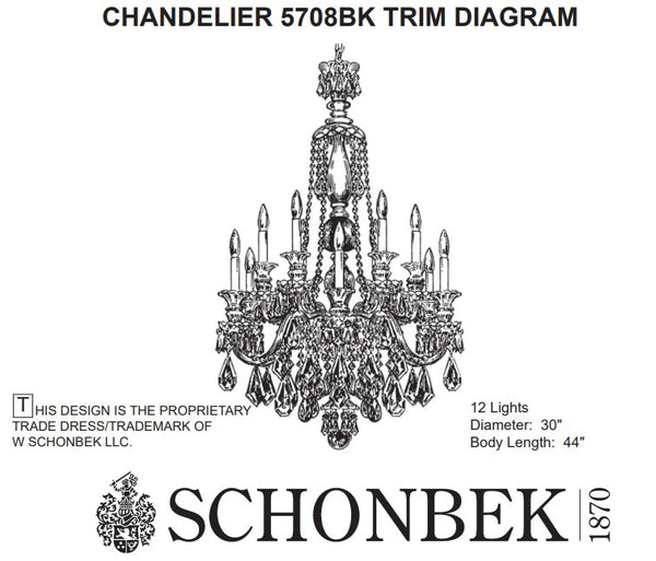 Hamilton 30'' 12 Light Chandelier, Silver with Clear Heritage Crystal