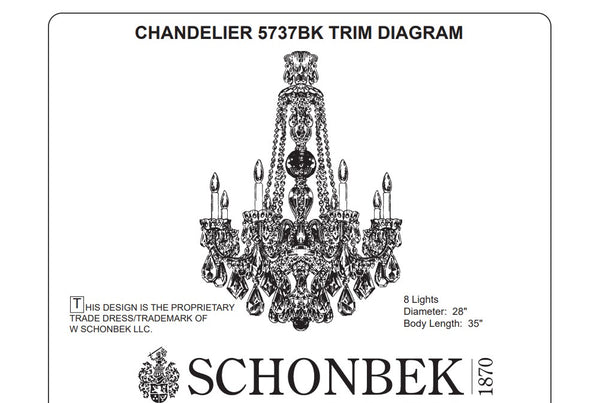 Hamilton 28'' Eight Light Chandelier, Silver with Clear Heritage Crystal