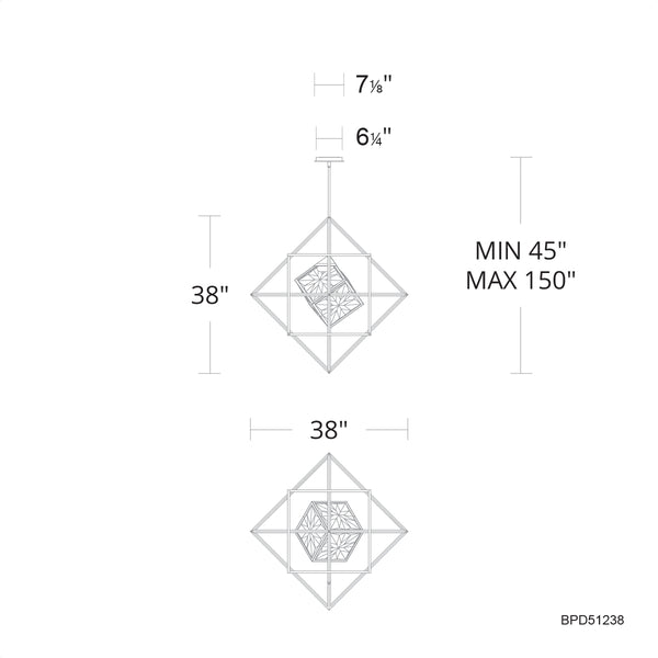 Heracles 28'' LED Pendant, Black
