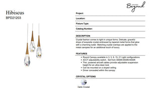 Hibiscus 12'' LED Pendant, Black