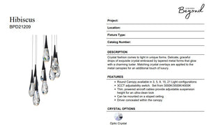 Hibiscus 17'' LED Pendant, Aged Brass