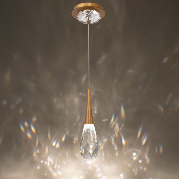 Hibiscus 3'' LED Mini Pendant, Aged Brass