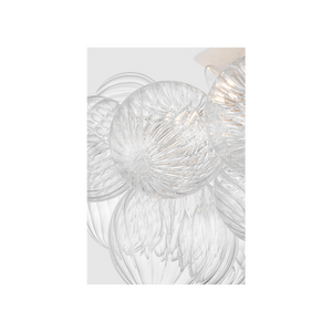 Talia 25" Four Light Flush Mount, Plaster White / Clear Swirled Glass