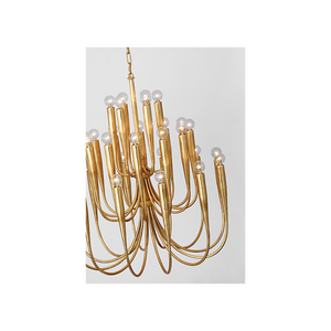 Acadia 30" Thirty Light Medium Chandelier, Antique Gold Leaf