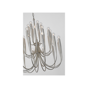 Acadia 30" Thirty Light Medium Chandelier, Burnished Silver Leaf