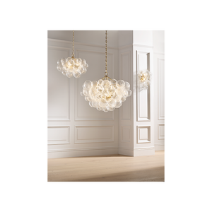 Talia 24" Three Light Small Chandelier, Burnished Silver Leaf / Clear Swirled Glass