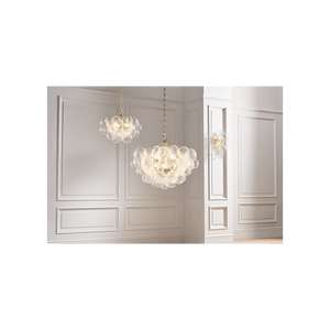 Talia 24" Three Light Small Chandelier, Burnished Silver Leaf / Clear Swirled Glass