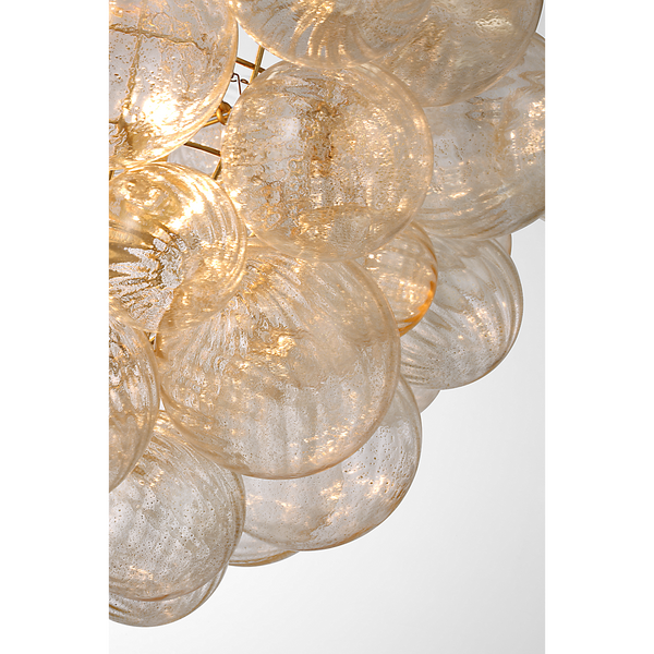 Talia 33" Eight Lights Large Chandelier, Gild and Gold Fleck Glass
