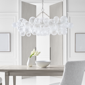 Talia 51" Eight Light Medium Linear Chandelier, Burnished Silver Leaf