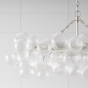 Talia 51" Eight Light Medium Linear Chandelier, Burnished Silver Leaf
