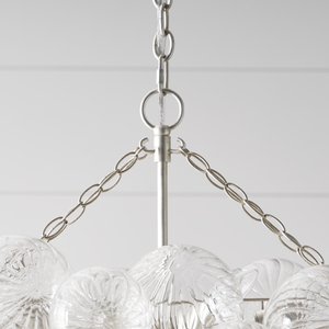 Talia 51" Eight Light Medium Linear Chandelier, Burnished Silver Leaf