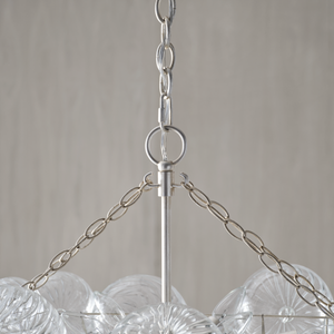 Talia 51" Eight Light Medium Linear Chandelier, Burnished Silver Leaf
