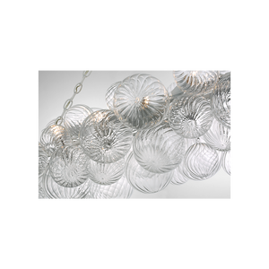 Talia 63" Twelve Light Large Linear Chandelier, Plaster White