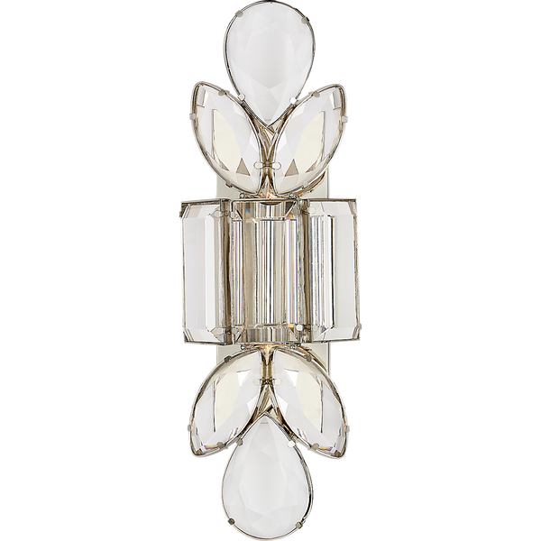 Lloyd 6" Two Lights Large Jeweled Sconce, Polished Nickel