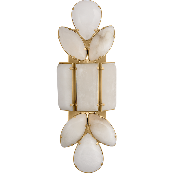 Lloyd 6" Two Lights Large Jeweled Sconce, Soft Brass / Alabaster