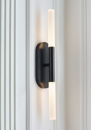 Rosseau 4.25" LED Wall Sconce, Bronze with Etched Crystal