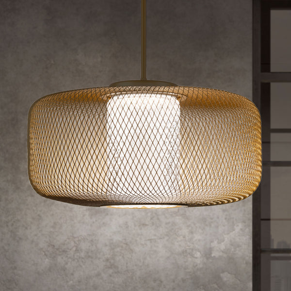 Kodo 22'' LED Pendant, Gold with Clear Heritage Crystal