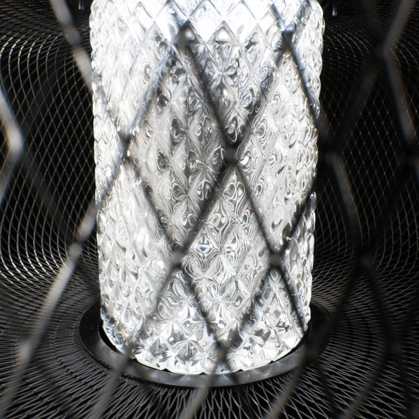 Kodo 32'' LED Pendant, Black with Clear Heritage Crystal