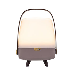 Lite Up Play Mini 8" Cordless Rechargeable Indoor/Outdoor Speaker Lamp, Earth - Light Brown/Taupe