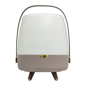 Lite Up Play 11" Cordless Rechargeable Indoor/Outdoor Speaker Lamp, Earth - Light Brown/Taupe