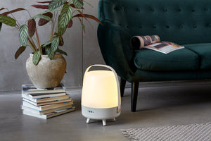 Lite Up Play 11" Cordless Rechargeable Indoor/Outdoor Speaker Lamp, Sand - Natural Beige