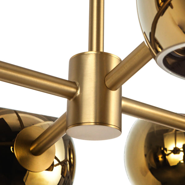 Wimberly 48" Eight-Light Linear Pendant, Brushed Gold/Copper Glass