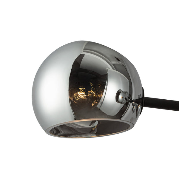 Wimberly 48" Eight-Light Linear Pendant, Matte Black/Smoked Solid Glass