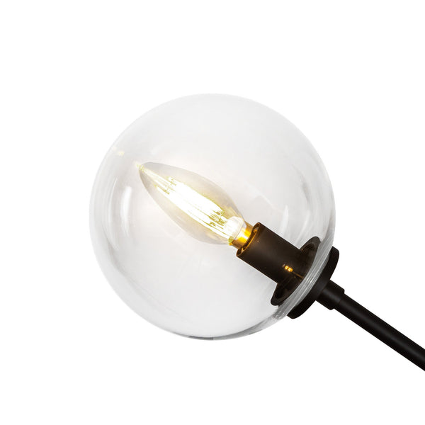 Venus 48" Four-Light Linear Pendant, Matte Black/Clear Glass